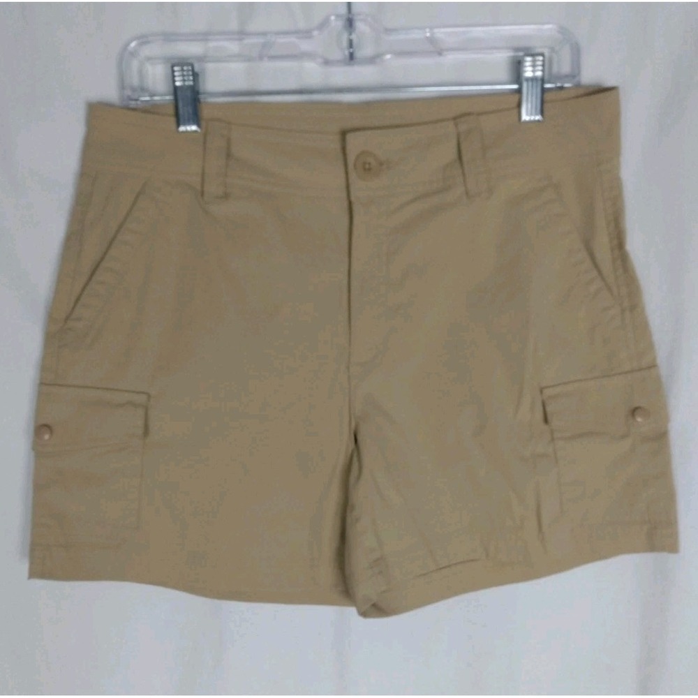Eddie Bauer Ladies Cargo Pocket Nylon Short Size 8 Khaki Tan NWOT